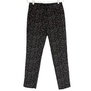 Paz Torras Women Black Red Abstract Mid Rise Stretch Pants Sz 42 US 10 Waist 30